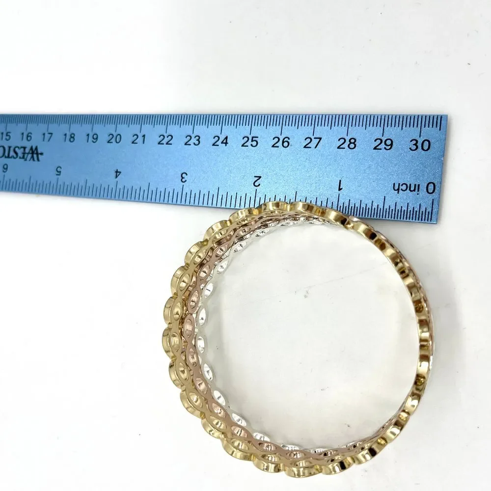 Bangle Bracelet Set Gold Silver Rose Gold Tone Stackable‎ Fashion Jewelry